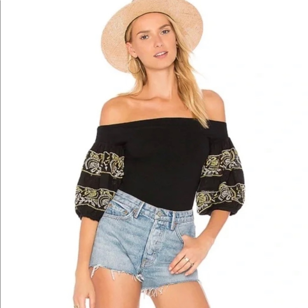 Free People Rock With It embroidered top